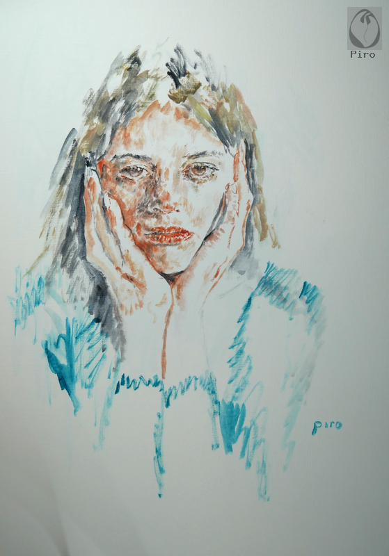 oil on paper - olio su carta di Piro